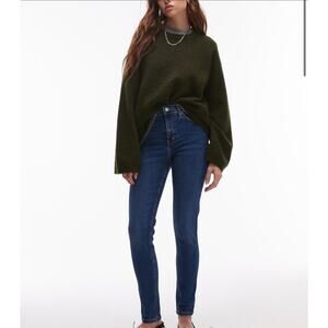 Topshop high rise Jamie jeans in rich blue size 4